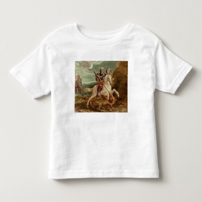 St. George slaying the dragon, (oil on panel) Toddler T-Shirt (Front)