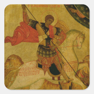St. George slaying the Dragon Square Sticker