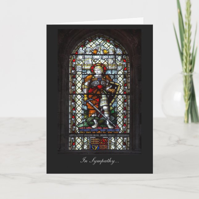 St George stained glass window - In Sympathy Card (Front)