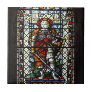St George stained glass window - Monogram Ceramic Tile