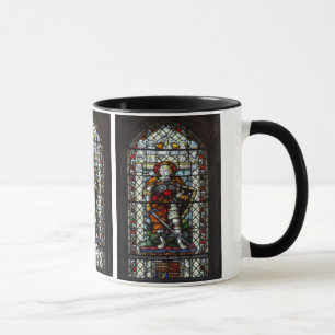 St George stained glass window - Monogram Mug