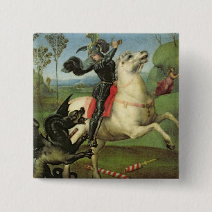 St. George Struggling with the Dragon 15 Cm Square Badge