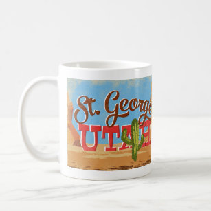 St George Utah Cartoon Desert Vintage Travel Coffee Mug