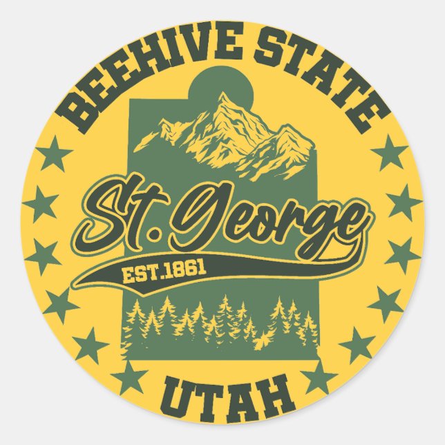 St. George,Utah Classic Round Sticker (Front)