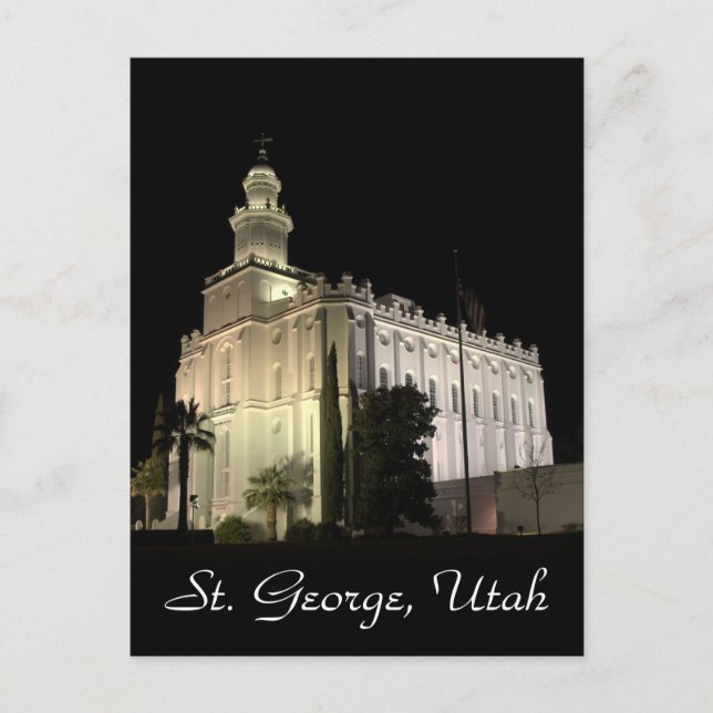 St. George Utah Mormon Temple Postcard (Front)