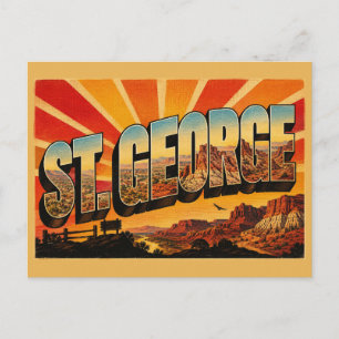 St. George Utah Red Cliffs Desert Art Postcard