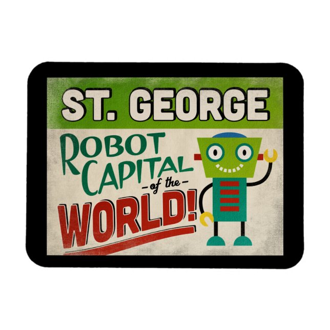 St. George Utah Robot - Funny Vintage Magnet (Horizontal)