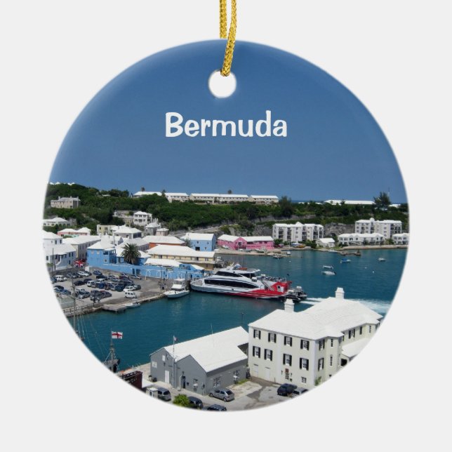 St. Georges, Bermuda Ceramic Tree Decoration (Front)