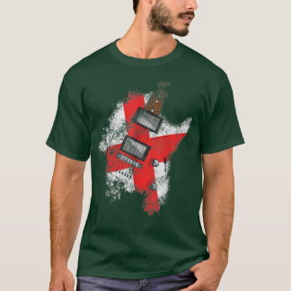 St Georges Day Guitar England Flag Musician T-Shirt