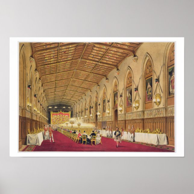 St George's Hall, Windsor Castle, 1838 (colour lit Poster (Front)