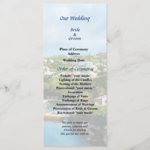 St. George's Harbour, Bermuda Wedding Program