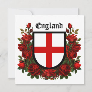 St. George's Shield Surrounded with Red Roses