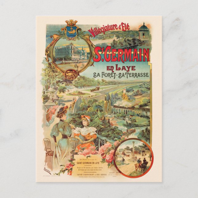 St-Germain-en-Laye Vintage Poster 1902 Postcard (Front)