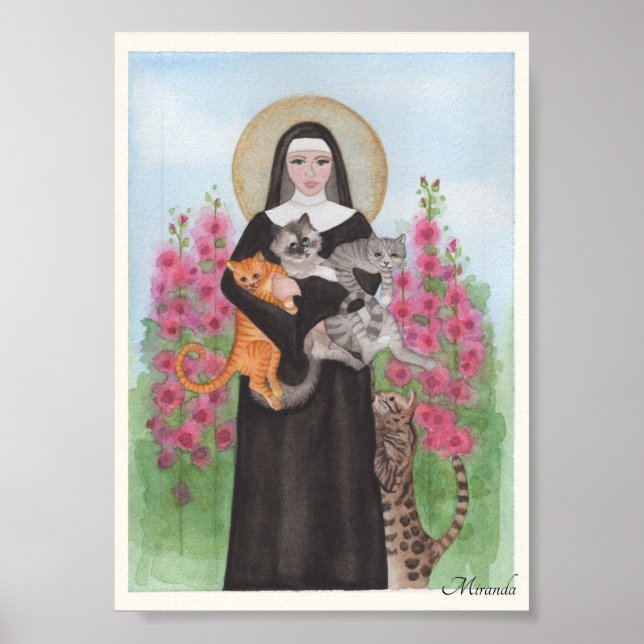 St. Gertrude Cat Lady Small Art Print Miranda (Front)