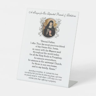 St. Gertrude Prayer for Poor Souls Catholic Pedest Pedestal Sign