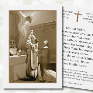 St. Gertrude Priest Offering Mass Virgin Mary Pray