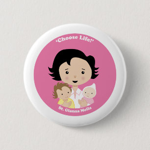 St. Gianna Molla 6 Cm Round Badge