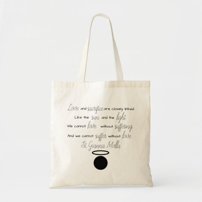 St. Gianna Molla Quote Tote Bag (Front)