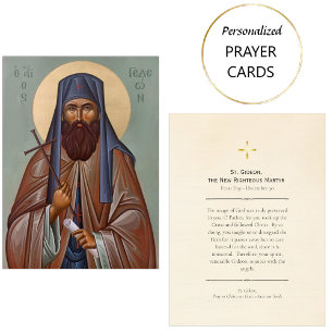 St. Gideon, Righteous Martyr Prayer Card          