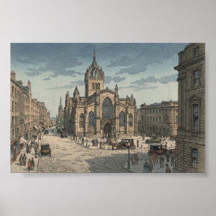 St Giles Cathedral Japanese Woodblock Print