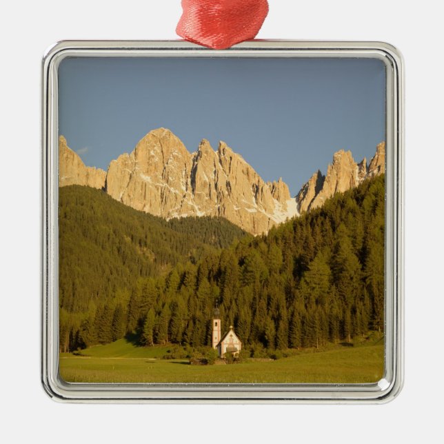 St Giovanni, Val di Funes, Dolomites, Italy Metal Tree Decoration (Front)