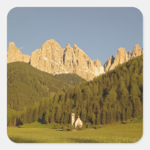 St Giovanni, Val di Funes, Dolomites, Italy Square Sticker