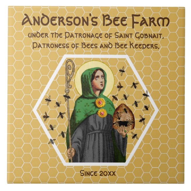 St. Gobnait of Ballyvourney (SAE 003) Ceramic Tile (Front)