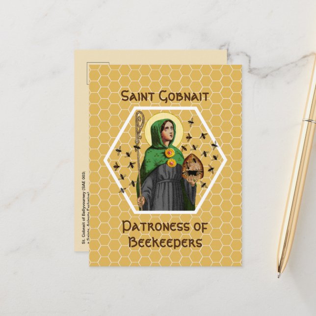 St. Gobnait of Ballyvourney (SAE 003) Postcard (Front/Back In Situ)