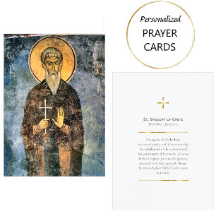 St. Gregory of Crete Orthodox Prayer Card