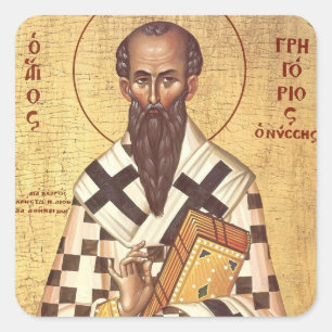 St. Gregory of Nyssa Orthodox Christian Icon Square Sticker