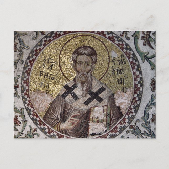 St. Gregory the Illuminator Byzantine Mosaic Icon Postcard (Front)