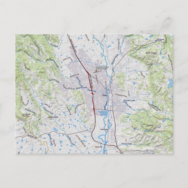 St. Helena, California Map Postcard (Front)