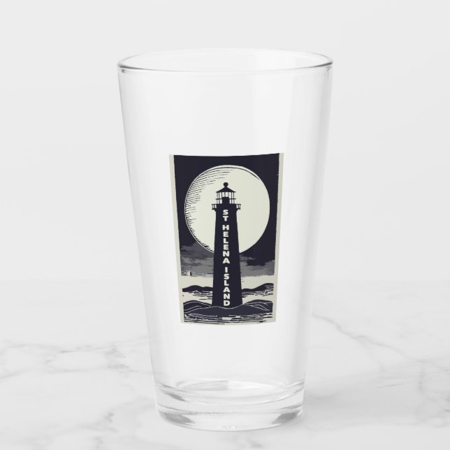 St. Helena Island Michigan Lighthouse Moon Glass (Front)