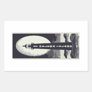 St. Helena Island Michigan Lighthouse Moon Rectangular Sticker