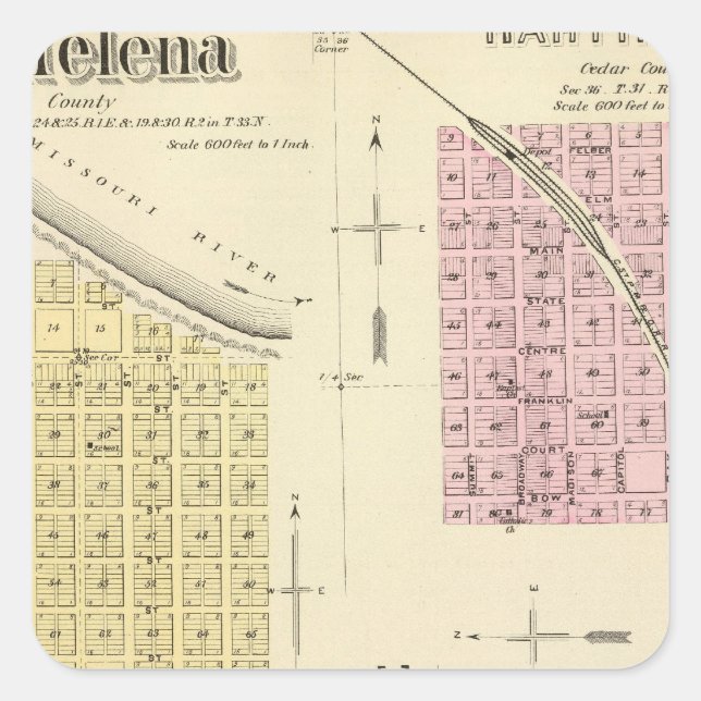 St. Helena, Nebraska Square Sticker (Front)