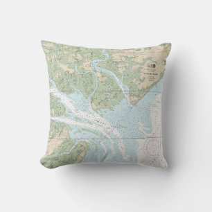 St Helena Sound Nautical Chart 11517 Cushion
