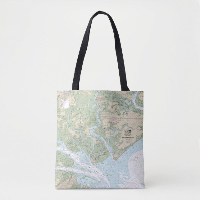 St Helena Sound Nautical Chart 11517 Tote Bag (Front)