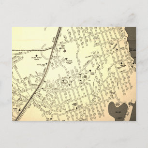 St Helens, OR Vintage Map Postcard