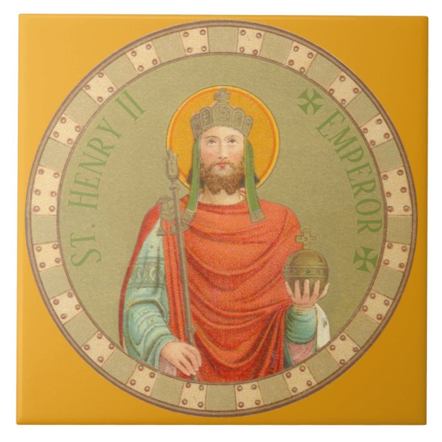 St. Henry II, Emperor (BBS 10; Style 1) Ceramic Tile (Front)