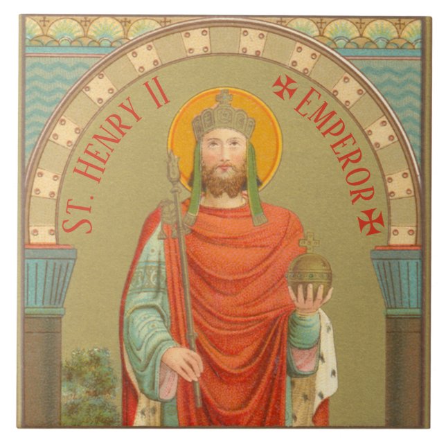 St. Henry II, Emperor (BBS 10; Style 2) Ceramic Tile (Front)