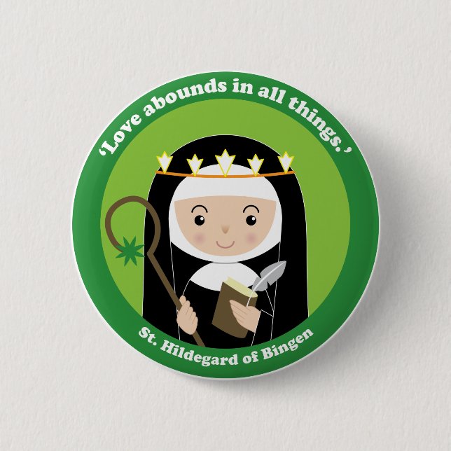 St. Hildegard 6 Cm Round Badge (Front)