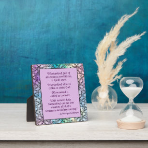St Hildegard of Bingen Quote Plaque w/Easel
