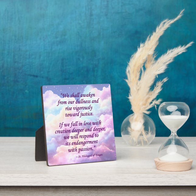 St Hildegard of Bingen Quote Plaque w/Easel (Insitu)