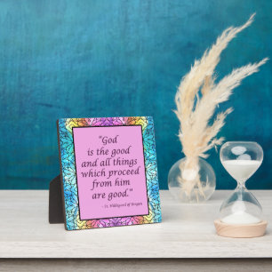 St Hildegard of Bingen Quote Plaque w/Easel