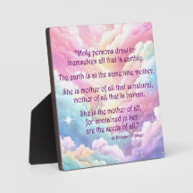 St Hildegard of Bingen Quote Plaque w/Easel
