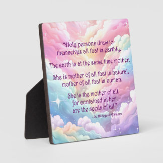 St Hildegard of Bingen Quote Plaque w/Easel