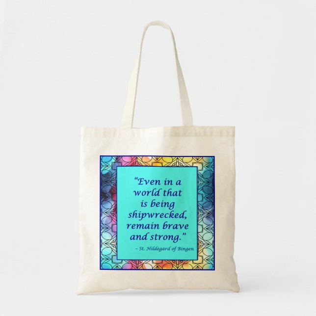 St Hildegard of  Bingen Quote Tote Bag (Front)