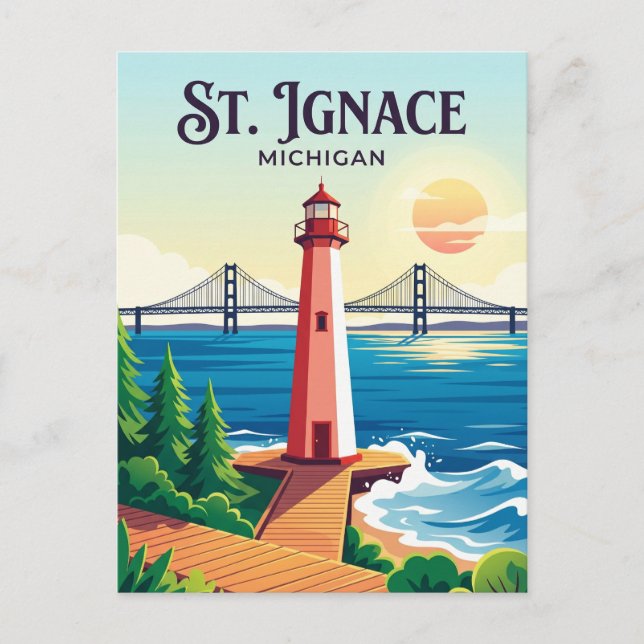 St. Ignace USA Postcard (Front)