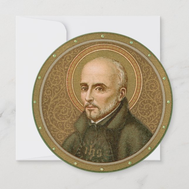 St. Ignatius Loyola (BK 050) Blank Round Greeting  (Front)