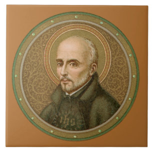 St. Ignatius Loyola (BK 050; Style 2) Ceramic Tile